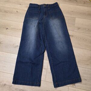 Womens ENERGIE Wide Leg Crop Jean Front Pockets Sz 7